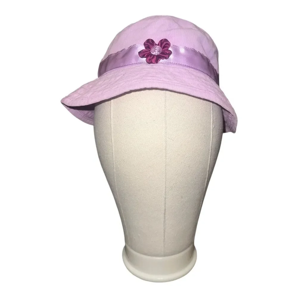 Gymboree Romantic Garden Mauve Corduroy Bucket Hat Floral 2007 Girls 5-7 EUC